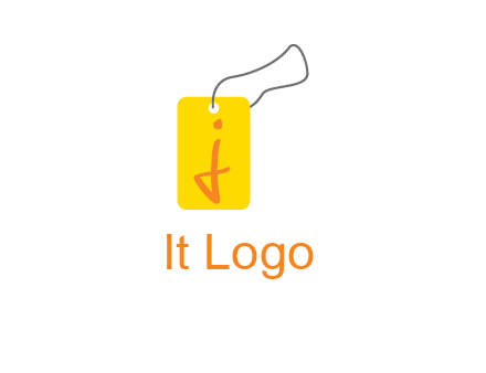 Letter j inside shopping tag graphic