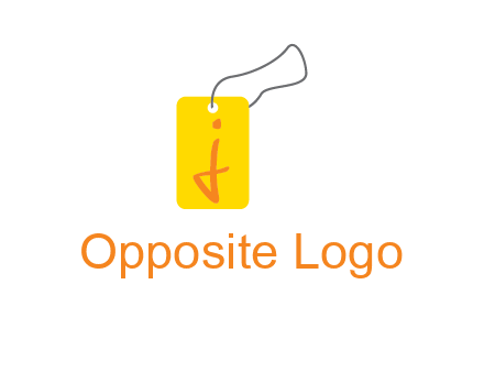 Letter j inside shopping tag graphic