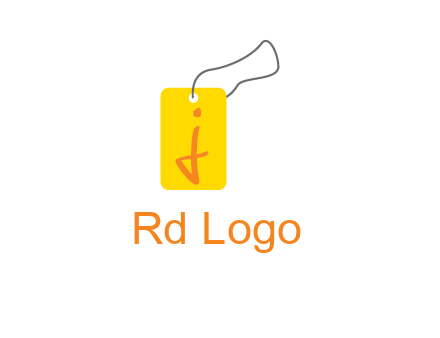 Letter j inside shopping tag graphic