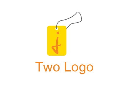 Letter j inside shopping tag graphic