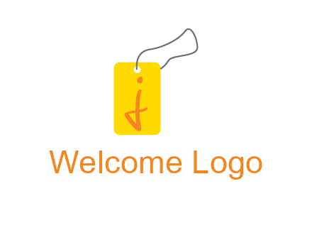 Letter j inside shopping tag graphic