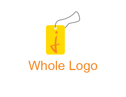 Letter j inside shopping tag graphic