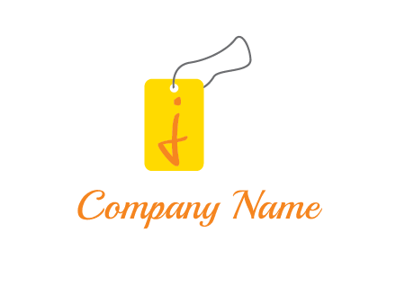 Letter j inside shopping tag graphic