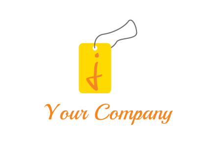 Letter j inside shopping tag graphic