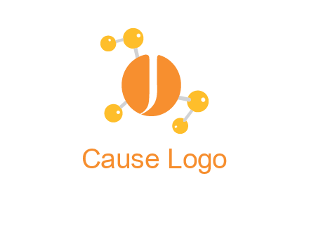 Letter j inside chemical bonds logo