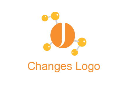 Letter j inside chemical bonds logo
