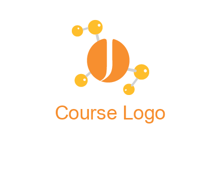 Letter j inside chemical bonds logo