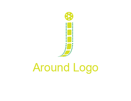 film reel forming letter j logo
