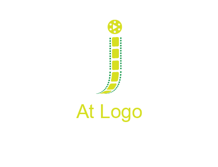 film reel forming letter j logo