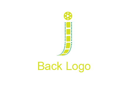 film reel forming letter j logo