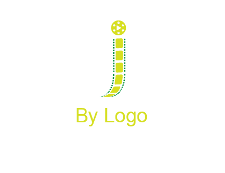 film reel forming letter j logo