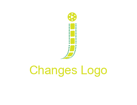 film reel forming letter j logo