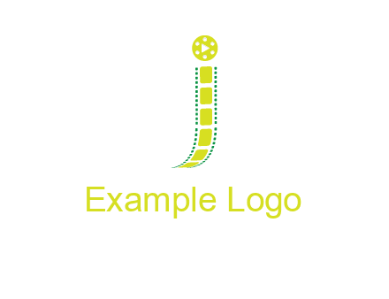 film reel forming letter j logo