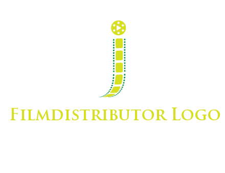film reel forming letter j logo
