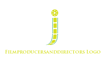 film reel forming letter j logo