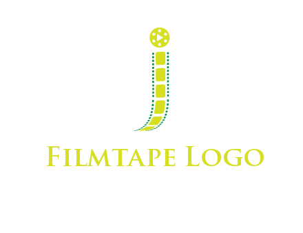 film reel forming letter j logo
