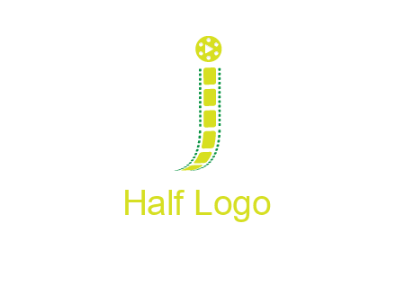 film reel forming letter j logo