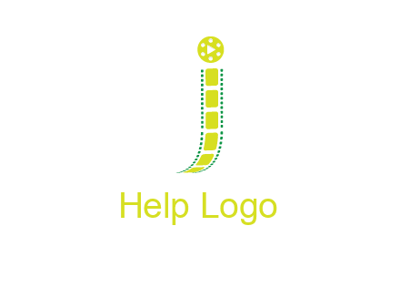 film reel forming letter j logo