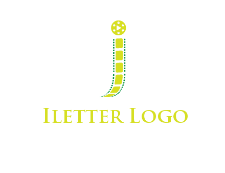 film reel forming letter j logo