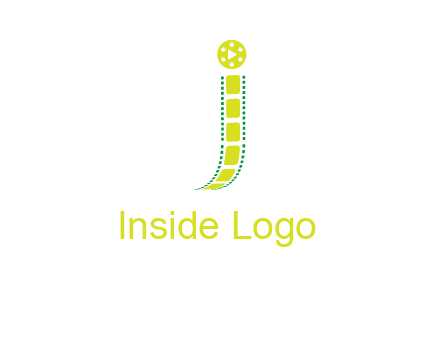 film reel forming letter j logo