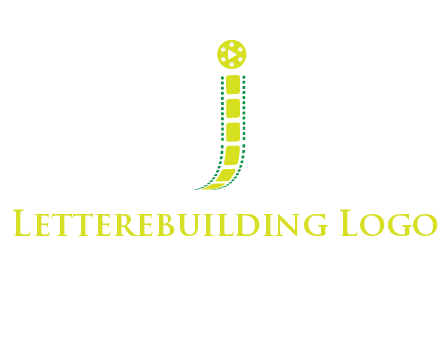 film reel forming letter j logo