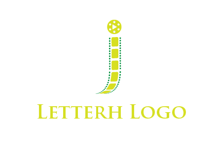 film reel forming letter j logo