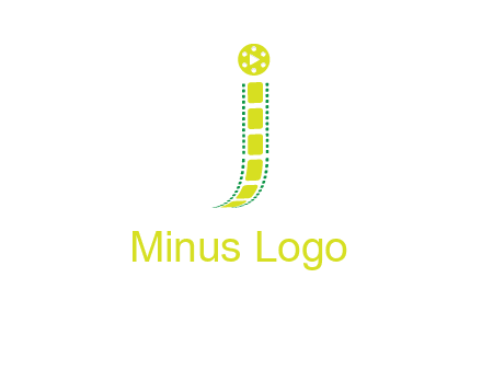 film reel forming letter j logo