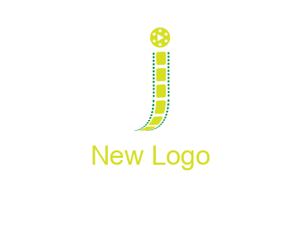 film reel forming letter j logo