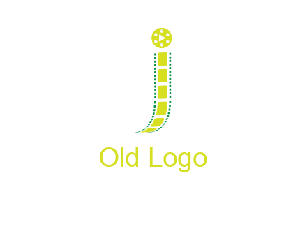 film reel forming letter j logo