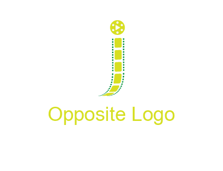 film reel forming letter j logo
