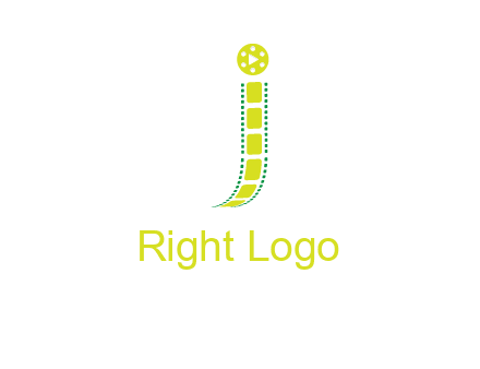 film reel forming letter j logo