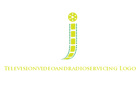 film reel forming letter j logo