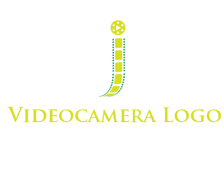 film reel forming letter j logo