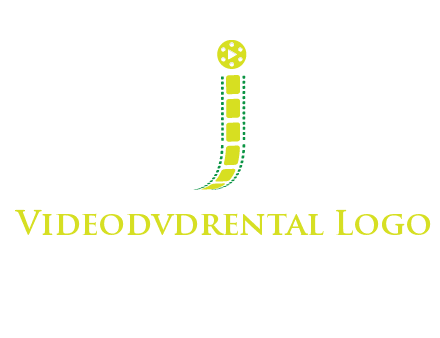 film reel forming letter j logo