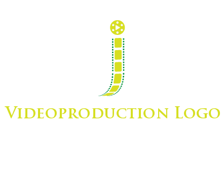 film reel forming letter j logo