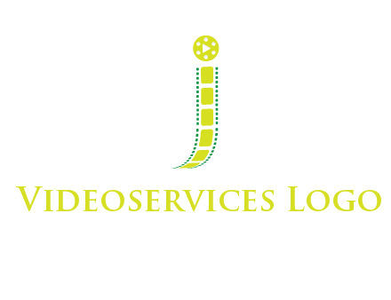 film reel forming letter j logo