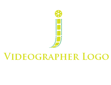 film reel forming letter j logo