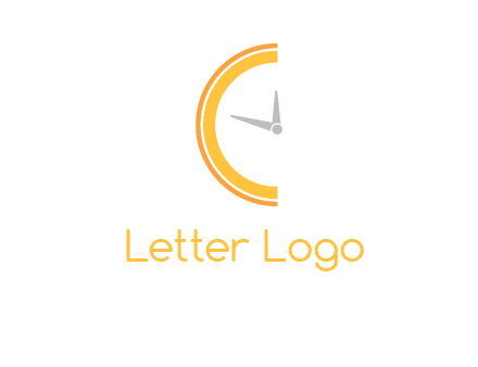 wall clock forming letter c logo