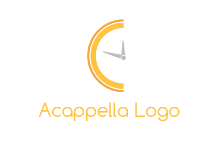 wall clock forming letter c logo