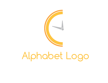 wall clock forming letter c logo