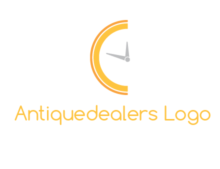 wall clock forming letter c logo