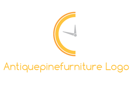 wall clock forming letter c logo