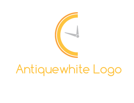 wall clock forming letter c logo