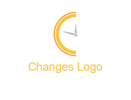 wall clock forming letter c logo