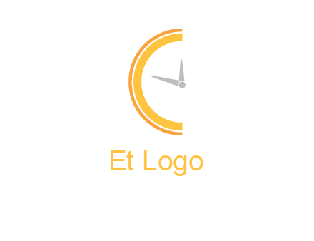 wall clock forming letter c logo