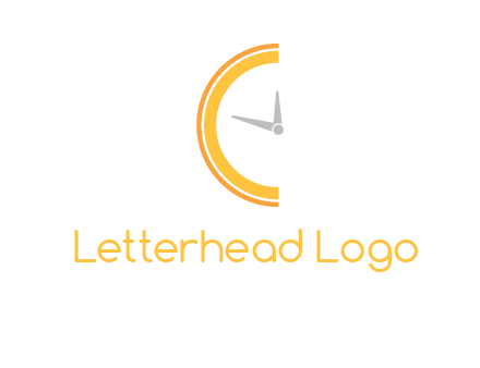wall clock forming letter c logo