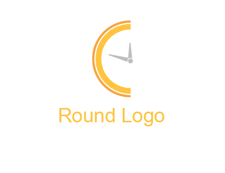 wall clock forming letter c logo