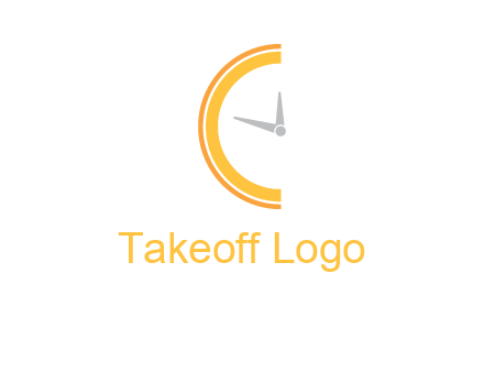 wall clock forming letter c logo