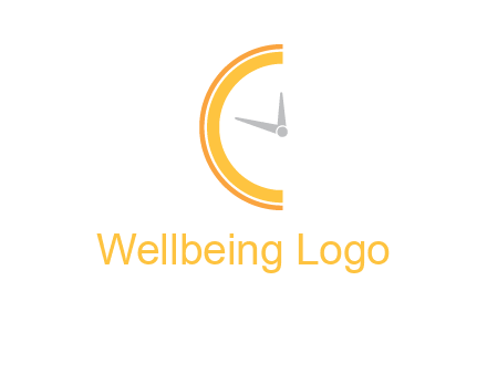 wall clock forming letter c logo