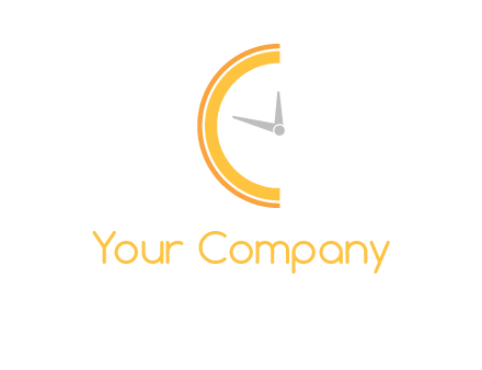 wall clock forming letter c logo